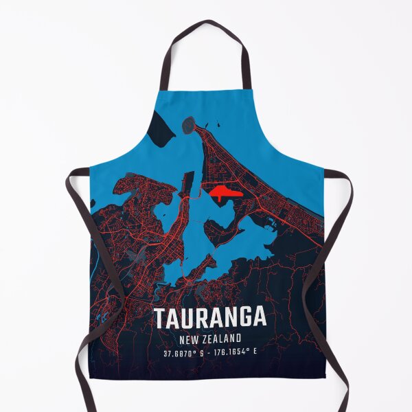 Item preview, Tauranga Red & Blue Minimalist Map designed and sold by HomeLivingCo.