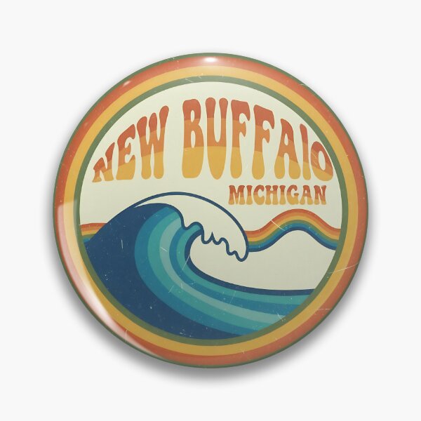 Item preview, New Buffalo, Michigan Retro Wave designed and sold by TheOldMittenIllustrated.