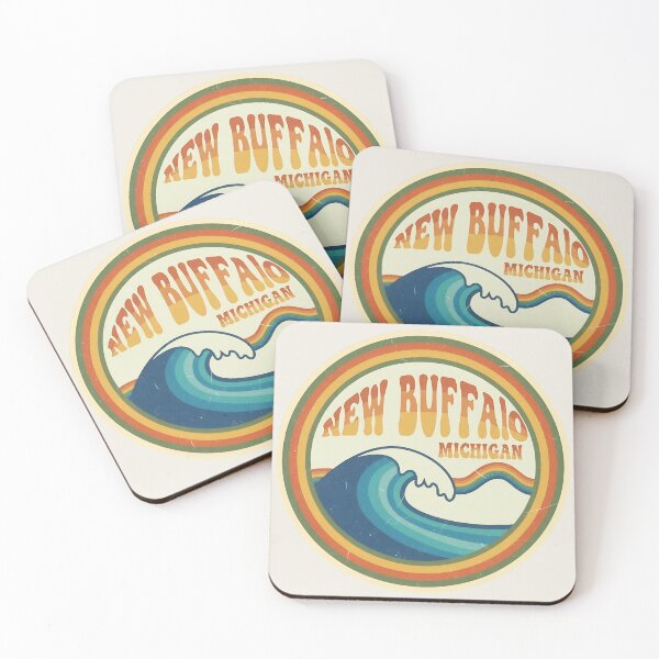 Item preview, New Buffalo, Michigan Retro Wave designed and sold by TheOldMittenIllustrated.