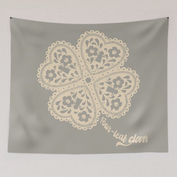 Item preview, four leaf lucky clover in lace style designed and sold by storieslanguage.