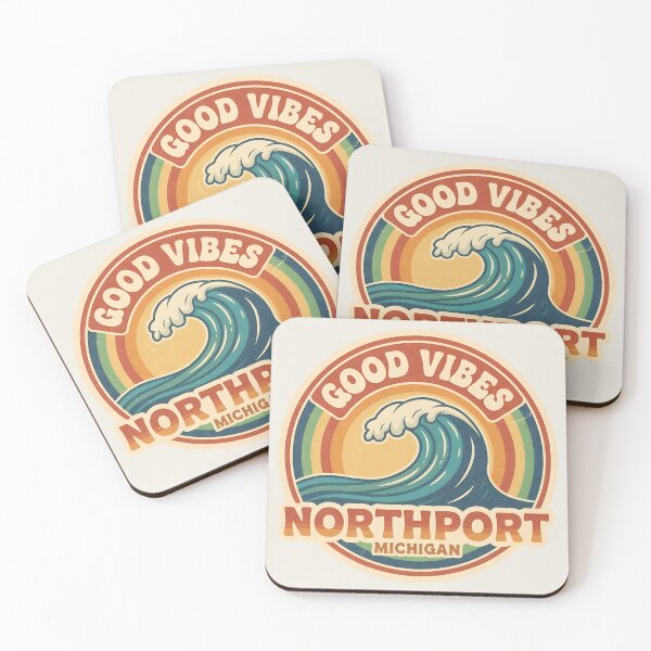 Item preview, Northport, Michigan Retro Wave designed and sold by TheOldMittenIllustrated.