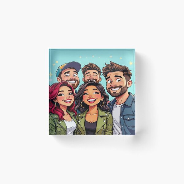 Item preview, DolledUp -Sparkling Togetherness – Cartoon vibes with five friends, united in joy, style & shared laughter designed and sold by FotoworldEdel.