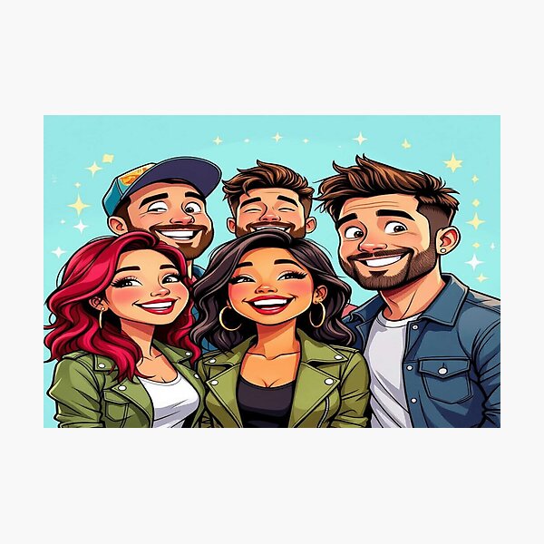 Item preview, DolledUp -Sparkling Togetherness – Cartoon vibes with five friends, united in joy, style & shared laughter designed and sold by FotoworldEdel.