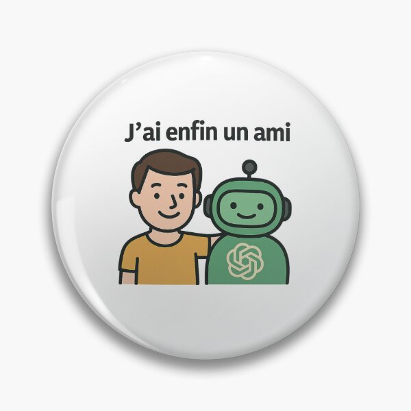 Item preview, I Finally Have a Friend – Funny AI Design | Chatbot & Human Friendship designed and sold by JonathanP514.