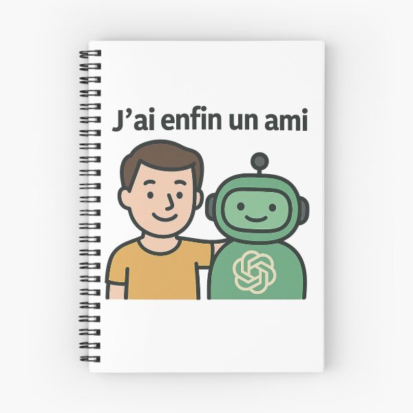 Item preview, I Finally Have a Friend – Funny AI Design | Chatbot & Human Friendship designed and sold by JonathanP514.