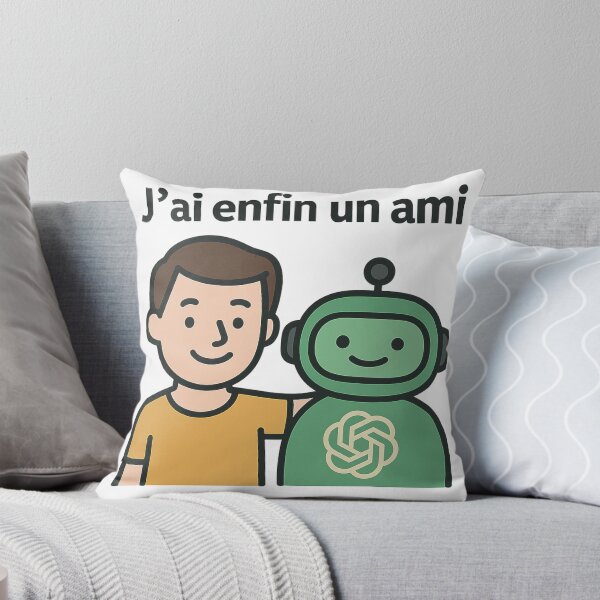 Item preview, I Finally Have a Friend – Funny AI Design | Chatbot & Human Friendship designed and sold by JonathanP514.