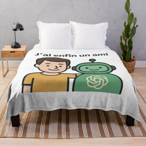 Item preview, I Finally Have a Friend – Funny AI Design | Chatbot & Human Friendship designed and sold by JonathanP514.