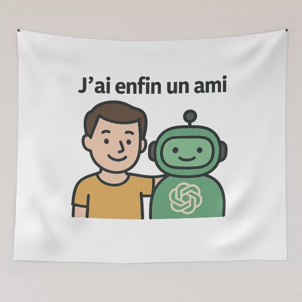 Item preview, I Finally Have a Friend – Funny AI Design | Chatbot & Human Friendship designed and sold by JonathanP514.