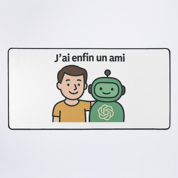 Item preview, I Finally Have a Friend – Funny AI Design | Chatbot & Human Friendship designed and sold by JonathanP514.