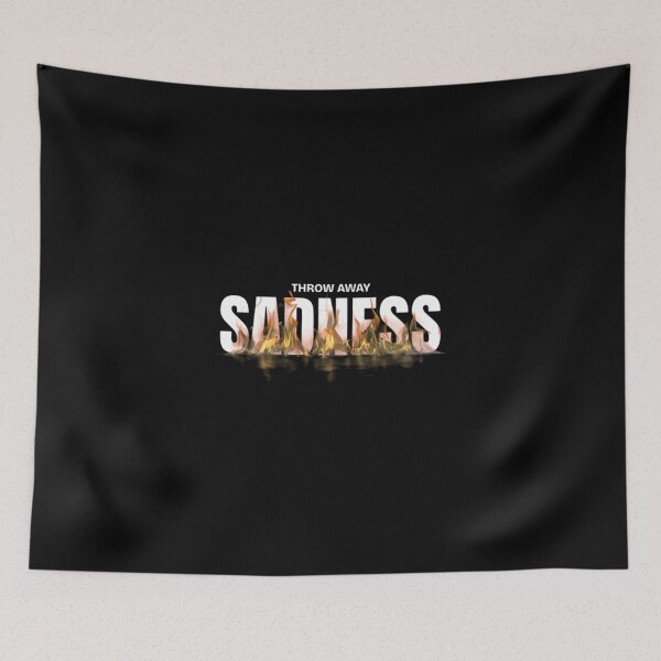 Item preview, Motivational Quote: Throw Away Sadness — Flame Typography on Black designed and sold by SoulFlex.