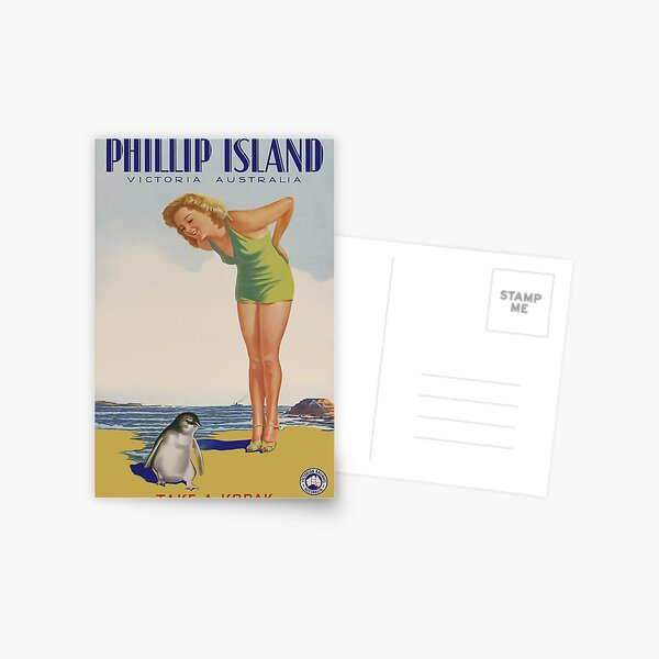 Item preview, Phillip Island Australia Vintage Travel Poster designed and sold by vintagevivian.