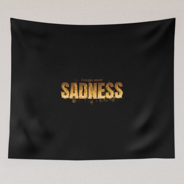 Item preview, Motivational Quote: Throw Away Sadness — Flame Typography on Black designed and sold by SoulFlex.