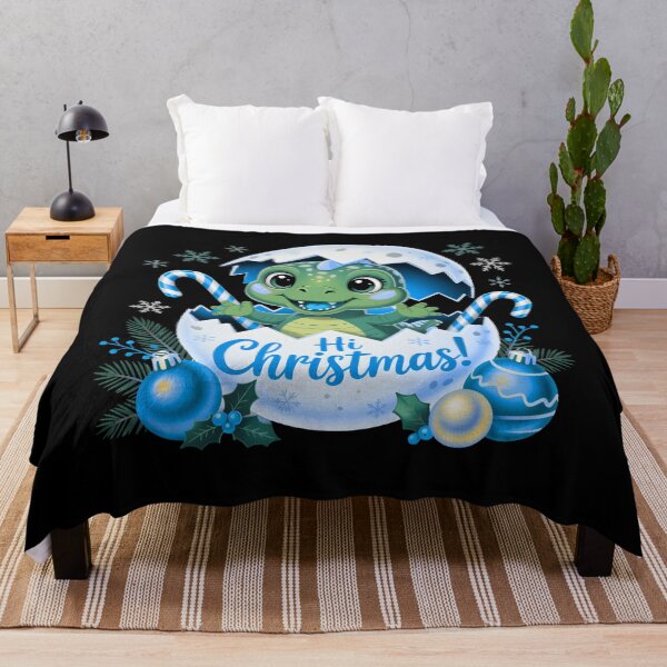 Item preview, Hi Christmas Dino – Cute Baby Dinosaur Christmas Egg Design designed and sold by CalmDownZone ⭐️⭐️⭐️⭐️⭐️.