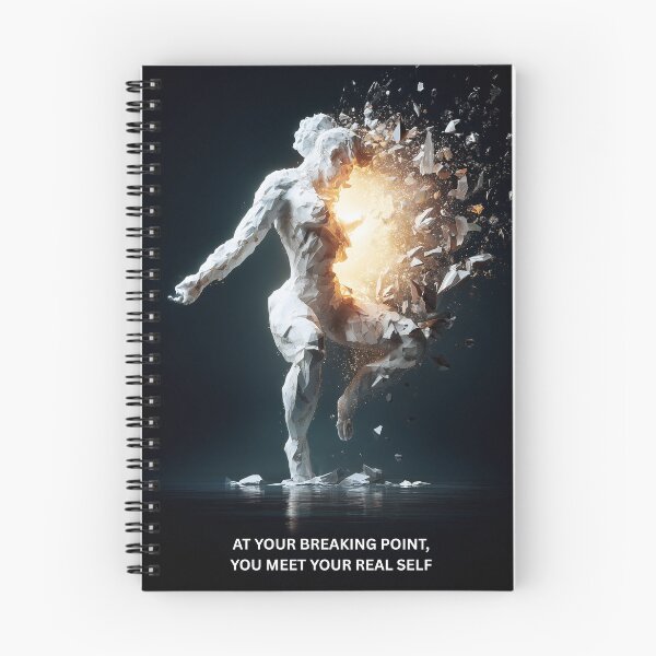 Item preview, Breaking Point – Motivational Shattered Statue with Inner Light Quote Poster designed and sold by VisionaryVeils.