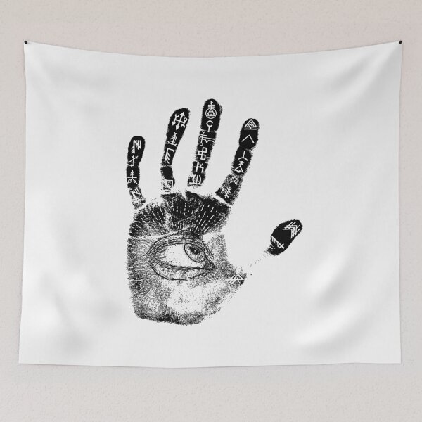 Item preview, All Seeing Eye - Esoteric Hand Print in Black Ink designed and sold by 8thSin.
