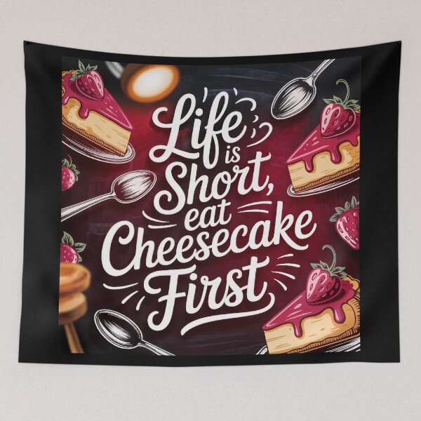Item preview, Cheesecake First: A Delicious Reminder to Savor Life designed and sold by ForeverPrintsOK.