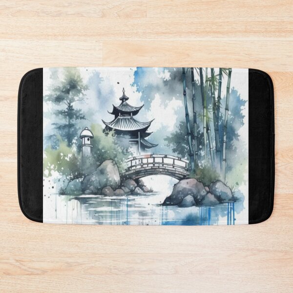 Item preview, Peaceful Pagoda Garden View Artwork  designed and sold by NivyasArtistry.