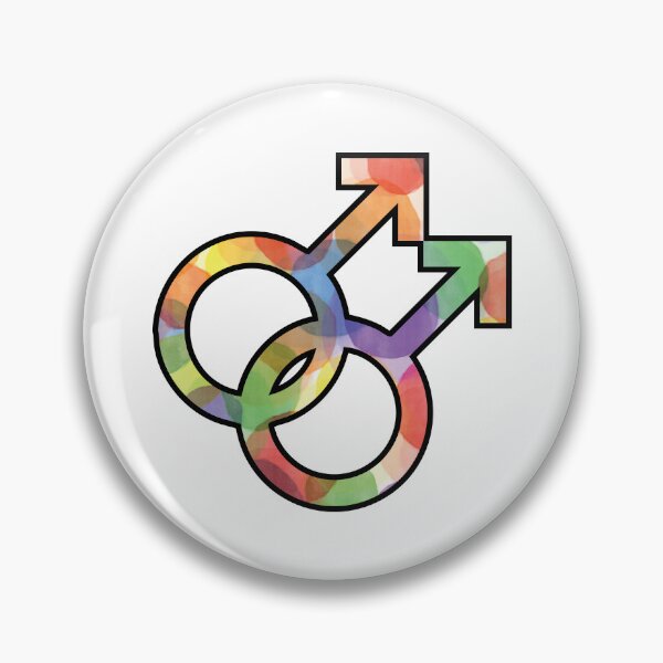 Item preview, Watercolour Rainbow Circles Gay Pride Mars Symbol (MLM) designed and sold by RyanGDesign.