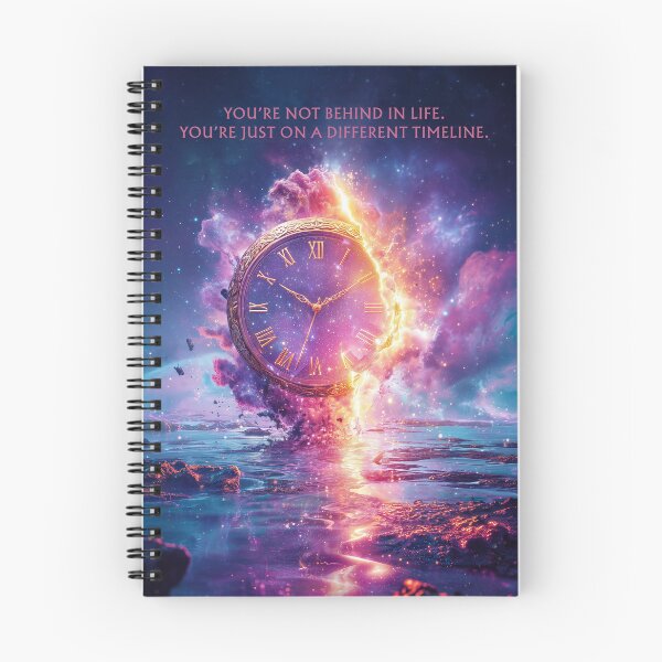 Artikelvorschau, Kosmische Zeitleiste – Surreales Uhrenkunstwerk mit inspirierendem Zitat über die Reise des Lebens entworfen und verkauft von VisionaryVeils.