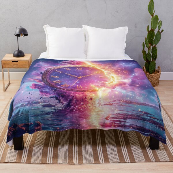 Item preview, Cosmic Timeline – Surreal Clock Artwork with Inspirational Quote About Life’s Journey designed and sold by VisionaryVeils.