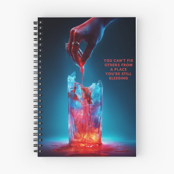 Item preview, Bleeding Hands – Surreal Emotional Art with Quote on Healing and Boundaries designed and sold by VisionaryVeils.