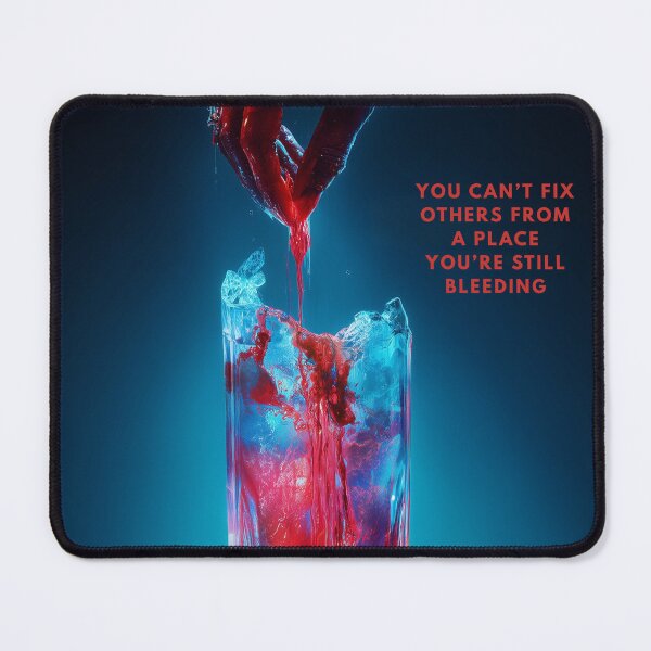 Item preview, Bleeding Hands – Surreal Emotional Art with Quote on Healing and Boundaries designed and sold by VisionaryVeils.