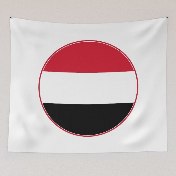 Item preview, Yemen Flag Circle Red White Black Bicolor designed and sold by NTGUILTY.