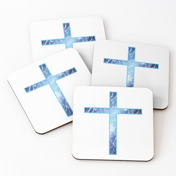 Item preview, Heavenly Powerful Lightning Blue Cross designed and sold by Brainstorming99.