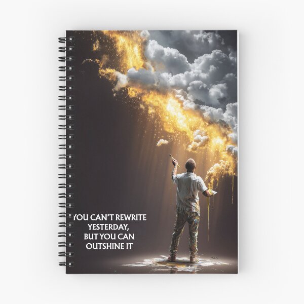 Aperçu de l'œuvre Outshine Yesterday – Art inspirant et surréaliste avec citation sur la croissance et la résilience créée et vendue par VisionaryVeils.