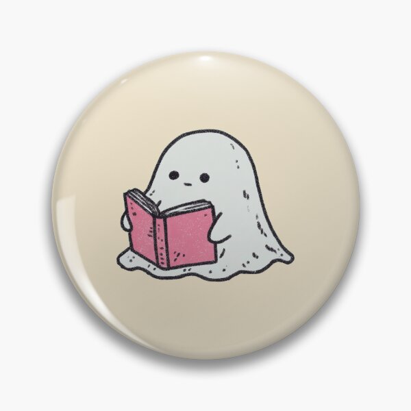 Item preview, Reading Ghost with Pink Book, Cute Pastel Illustration designed and sold by Magnificent Lizard.