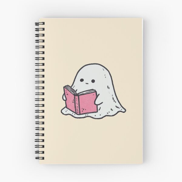 Item preview, Reading Ghost with Pink Book, Cute Pastel Illustration designed and sold by Magnificent Lizard.