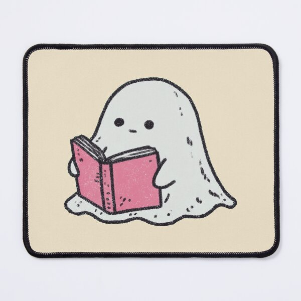 Item preview, Reading Ghost with Pink Book, Cute Pastel Illustration designed and sold by Magnificent Lizard.