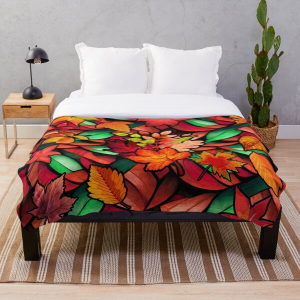 Item preview, Stained Glass Autumn Leaves Pattern designed and sold by DigitalShoppeIL.