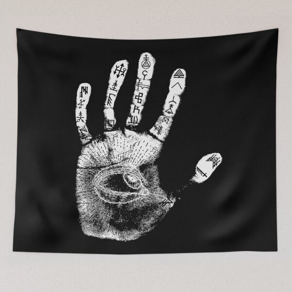 Item preview, All Seeing Eye - Esoteric Hand Print in White Ink designed and sold by 8thSin.
