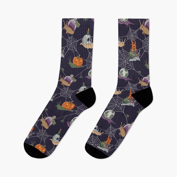 Item preview, Halloween snails with pumpkin, witch hat and skull - purple designed and sold by InkofNocturna.
