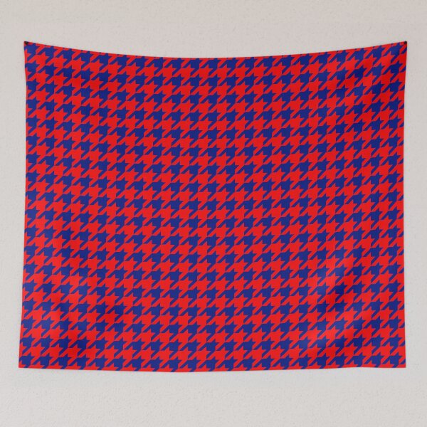 Item preview, Red Blue Houndstooth Check Pattern Design  designed and sold by PatternTitan.