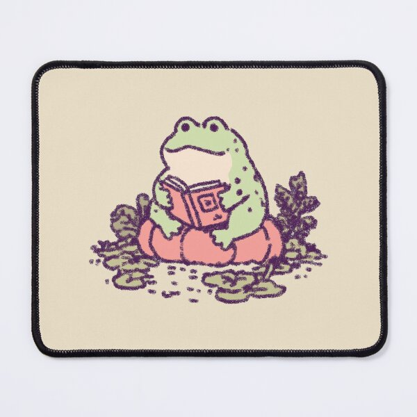 Item preview, Pumpkin Reading Frog, textured pastel illustration designed and sold by Magnificent Lizard.