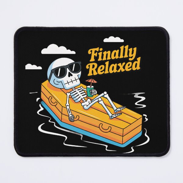 Item preview, Finally Relaxed – Funny Skeleton Floating on Coffin Pool Float | Dark Humor Beach Design colored designed and sold by Ammar Studio.