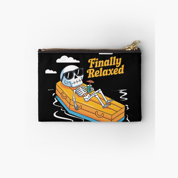 Item preview, Finally Relaxed – Funny Skeleton Floating on Coffin Pool Float | Dark Humor Beach Design colored designed and sold by Ammar Studio.