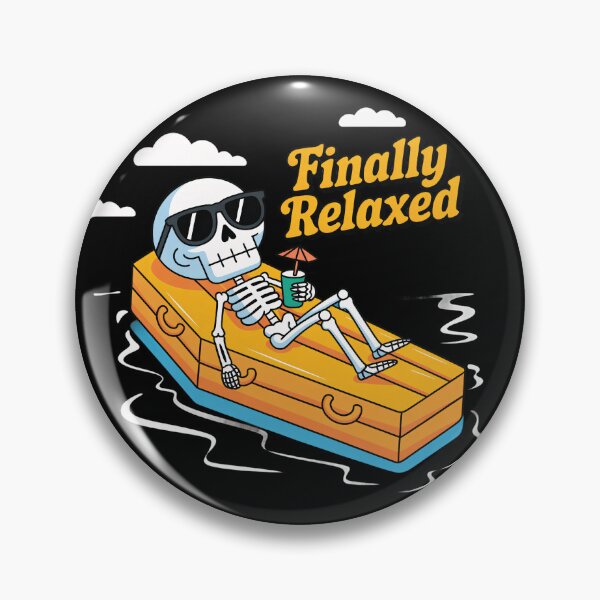 Item preview, Finally Relaxed – Funny Skeleton Floating on Coffin Pool Float | Dark Humor Beach Design colored designed and sold by Ammar Studio.