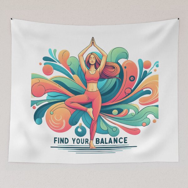 Item preview, yoga balance, serenity, yoga tee, yoga class designed and sold by TrueArtVibes.