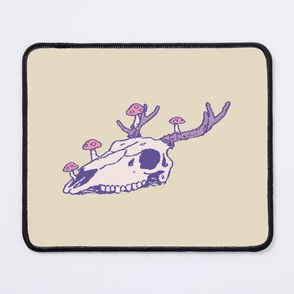 Item preview, Overgrown Mushroom Deer Skull, pastel sketch illustration designed and sold by Magnificent Lizard.