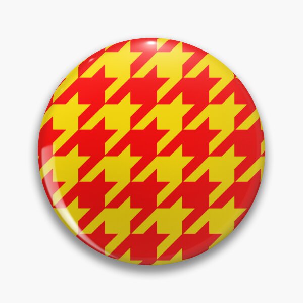 Item preview, Red Yellow Houndstooth Check Pattern Design  designed and sold by PatternTitan.
