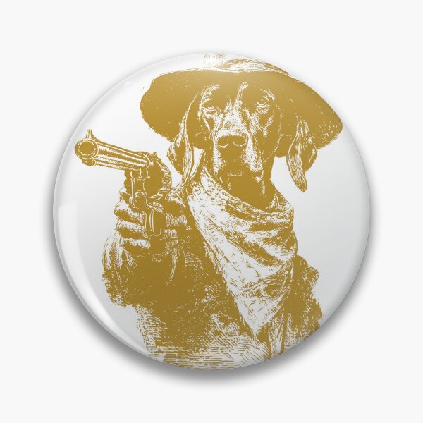 Item preview, Elegant Vizsla Cowboy Aiming Revolver designed and sold by Flying Doggo.