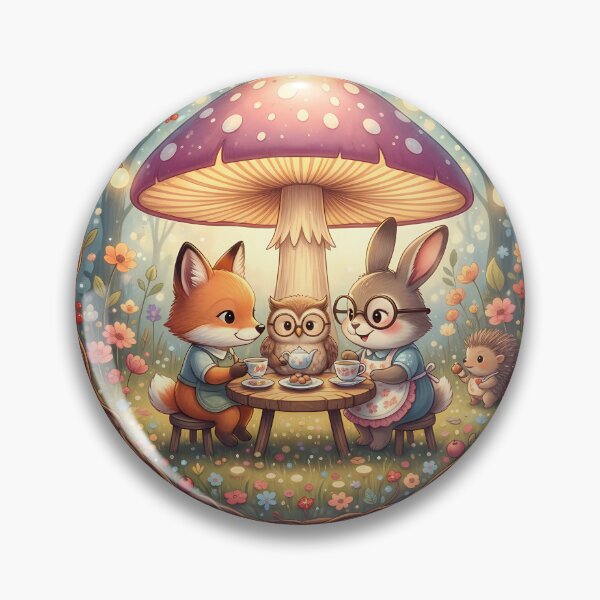 Item preview, Forest Friends Tea Club Whimsical Woodland Animal Illustration designed and sold by TajSprinklz.