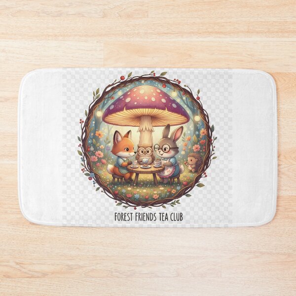 Item preview, Forest Friends Tea Club Whimsical Woodland Animal Illustration designed and sold by TajSprinklz.