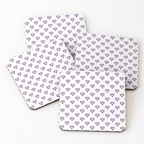 Item preview, Cute kawaii joyful face – purple flower crown pattern designed and sold by BlushyPrint.