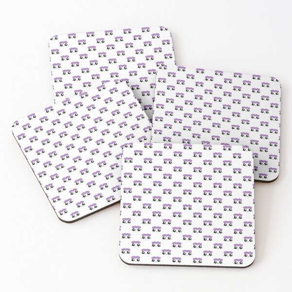 Item preview, Cute kawaii owo face – purple flower crown pattern designed and sold by BlushyPrint.