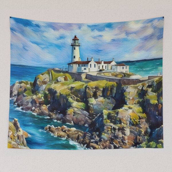 Item preview, Lighthouse with Rocks designed and sold by tomorrowsart.