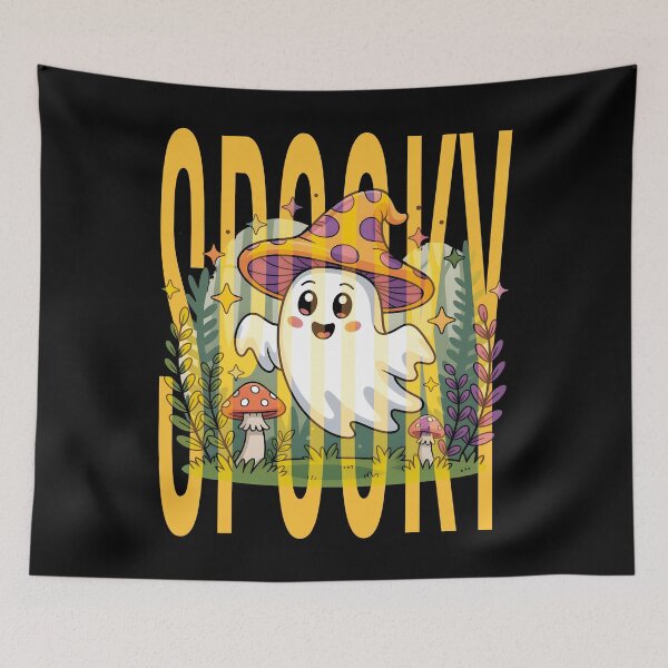 Item preview, Spooky Mushroom Ghost T-Shirt | Mushroom Hat Halloween Aesthetic Tee | Whimsical Fall Graphic designed and sold by al21ex.